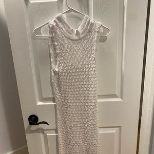 Sleeveless midi dress in bleach white. Wore to a white party and loved it!
